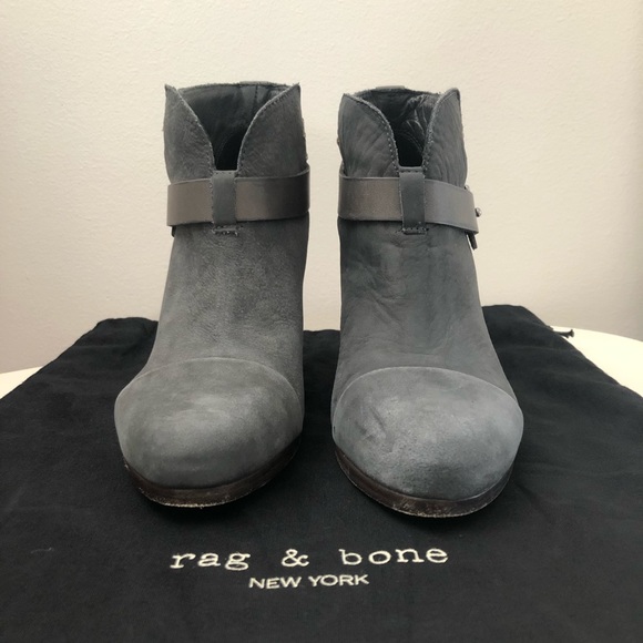Grey Suede Leather Ankle Boot - Picture 4 of 4